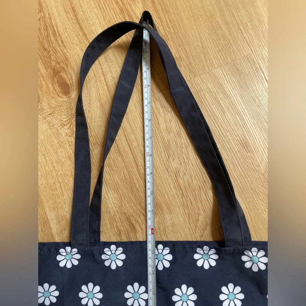 Kate Spade large tote bag navy blue floral daisies